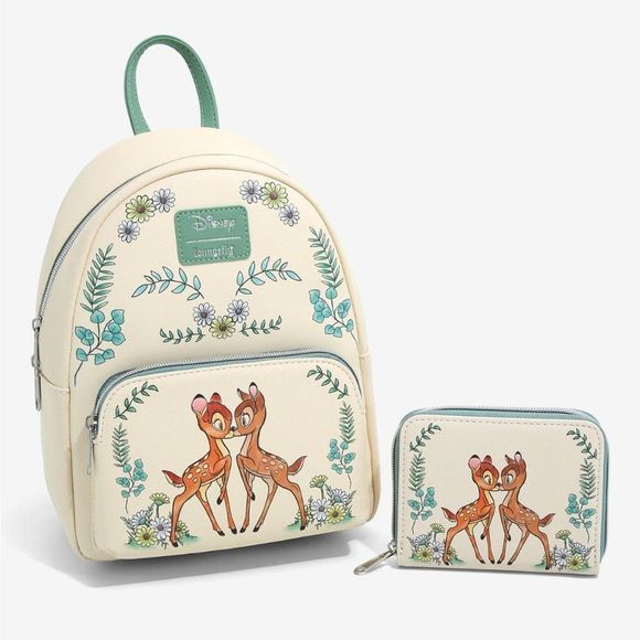 Loungefly Handbags - Loungefly Disney Bambi Love Mini Backpack and Mini Wallet NWT